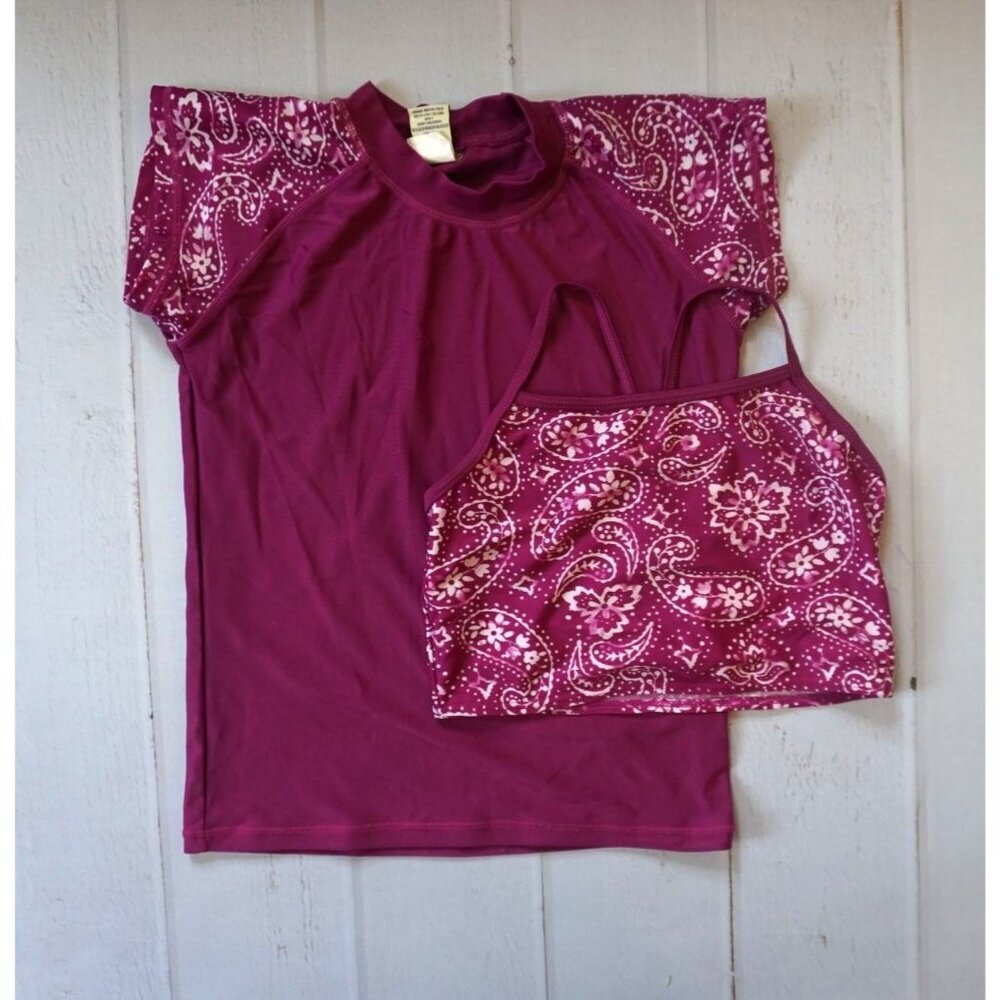 Generation Me Purple/White Shirt & Tank Rash-guard - Size 14/16